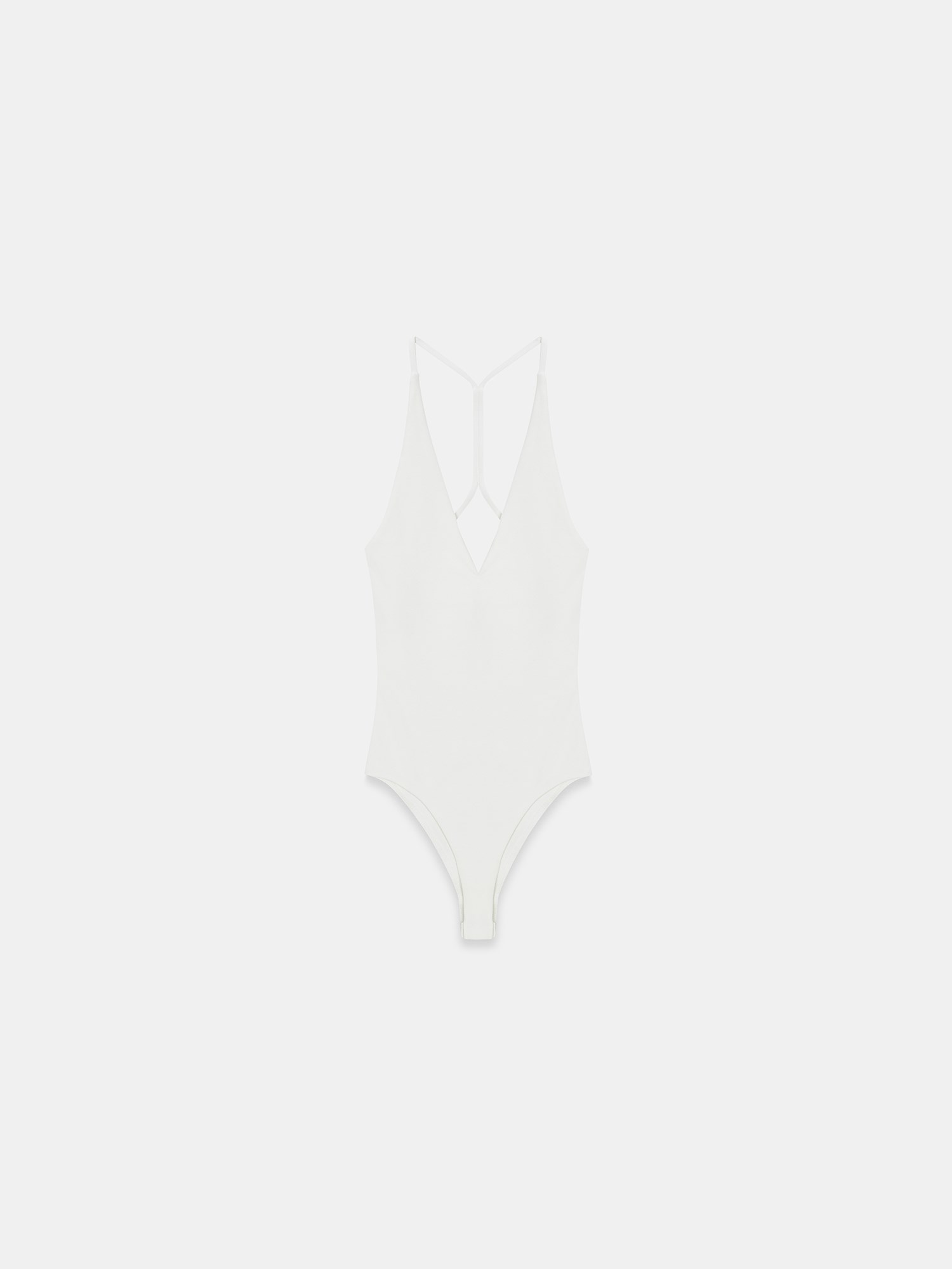 Halter Yaka Bodysuit-Ekru