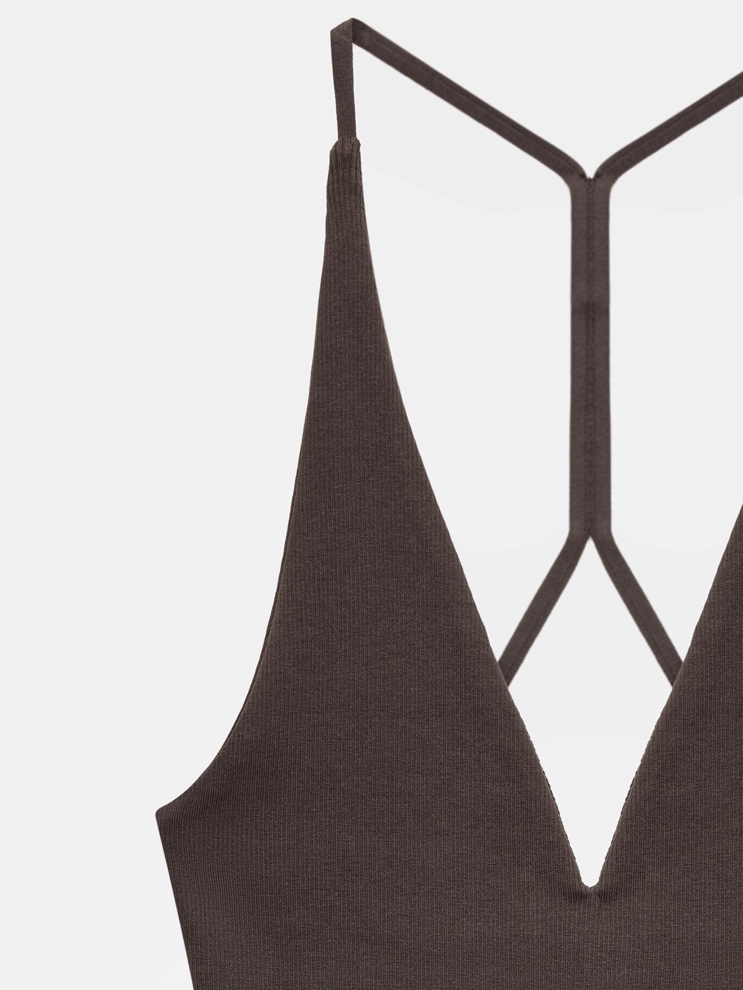 Halter Yaka Bodysuit-Koyu Kahve