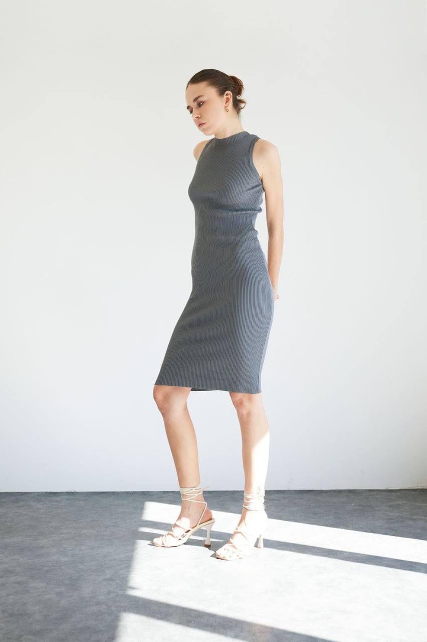 KADIN BİSİKLET YAKA BASİC TRİKO ELBİSE 