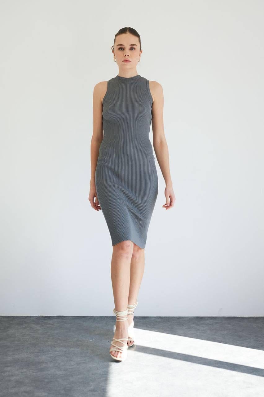 KADIN BİSİKLET YAKA BASİC TRİKO ELBİSE 