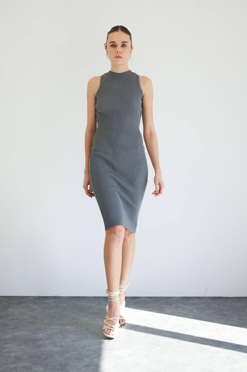 KADIN BİSİKLET YAKA BASİC TRİKO ELBİSE 