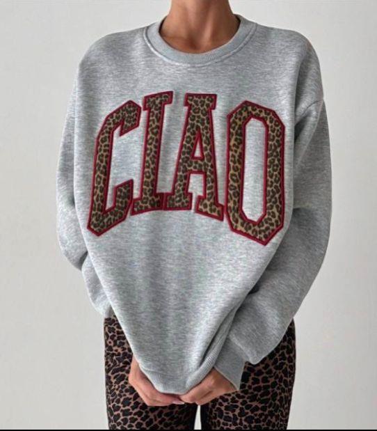 Leopar Baskı Detaylı Sweatshirt Grimelanj