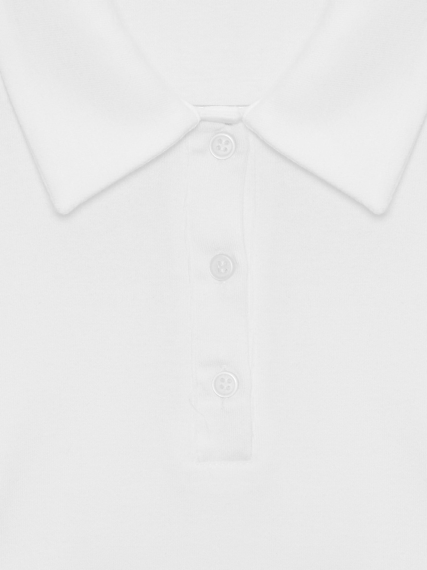 Polo Yaka Top-Beyaz