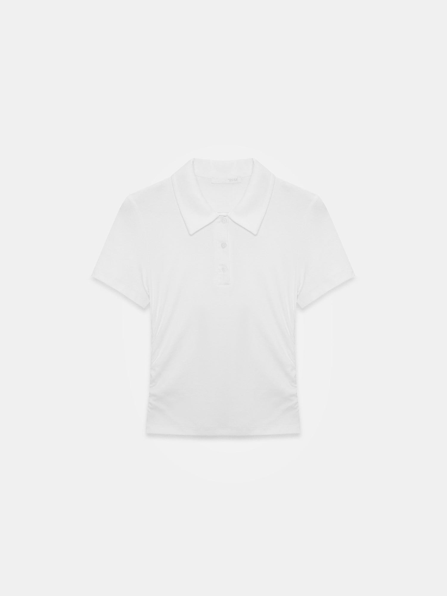 Polo Yaka Top-Beyaz