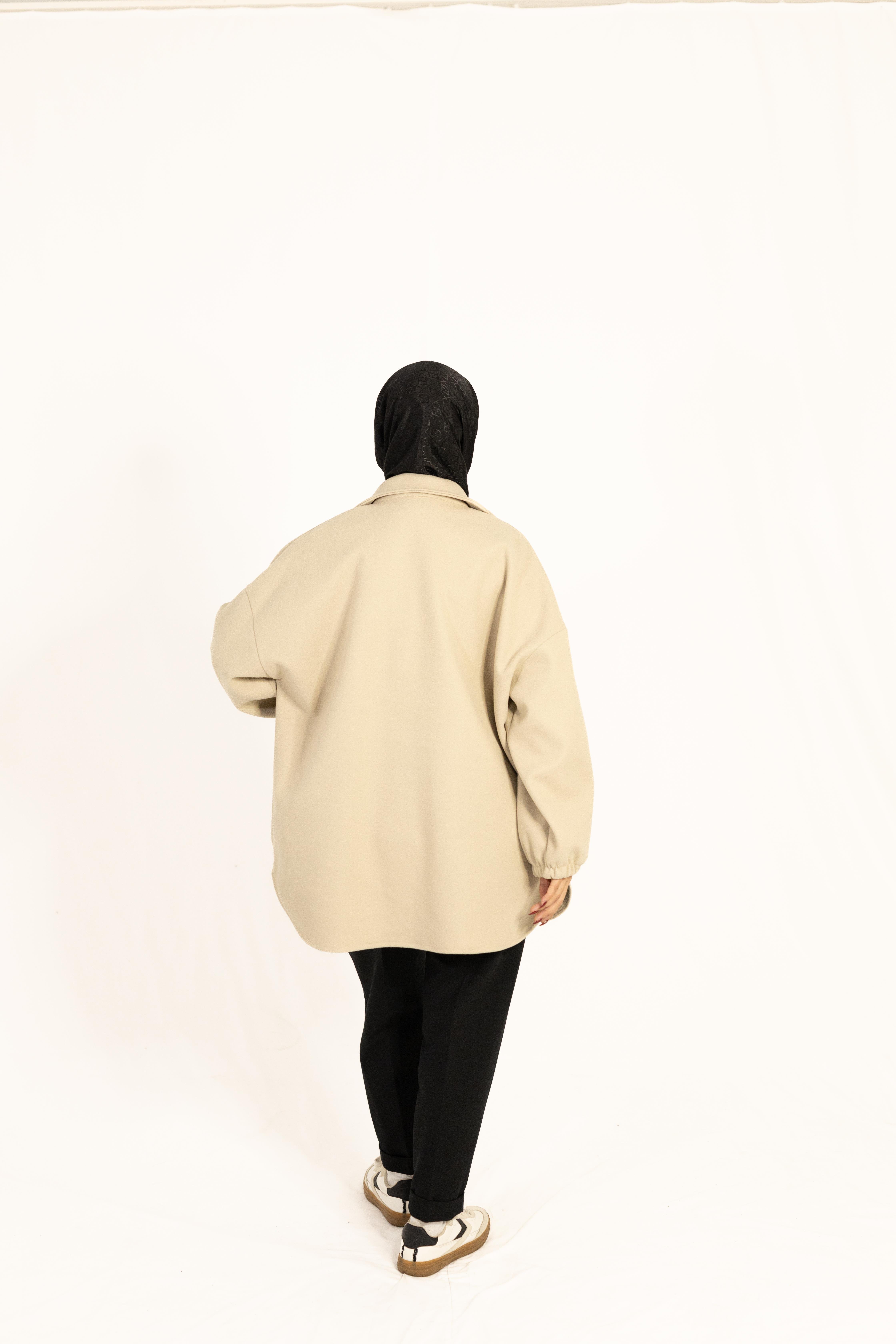 Rahat Kalıp Buklet Ceket Bej