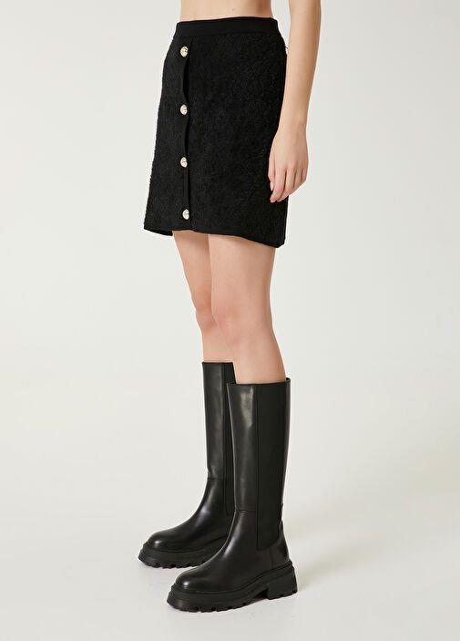Siyah Mini Triko Etek