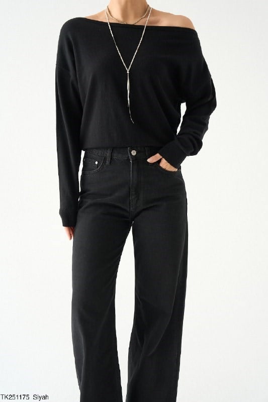 Tek Omuzlu İnce Triko Üst