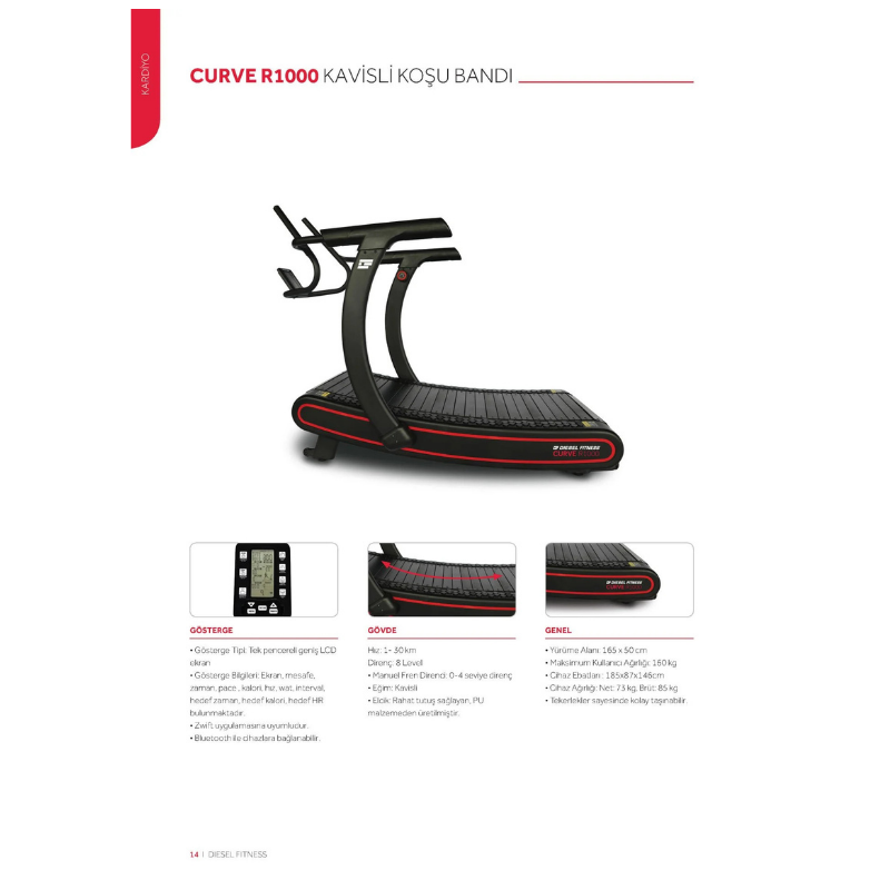 Diesel Fitness Curve Kavisli Koşu Bandı