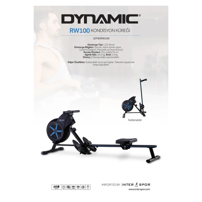 Dynamic RW100 Hava Dirençli Manyetik Kondisyon Küreği Manyetik Sistem