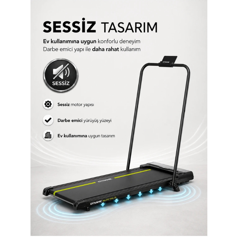 Dynamic Walkfit T500 Lite Katlanabilir Yürüyüş ve Koşu Bandı - Manuel Eğimli, Uzaktan Kumandalı, 10 km/h