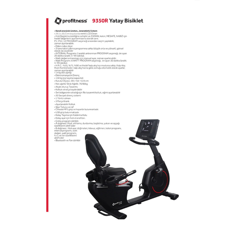 Profitness 9350R Yatay Bisiklet