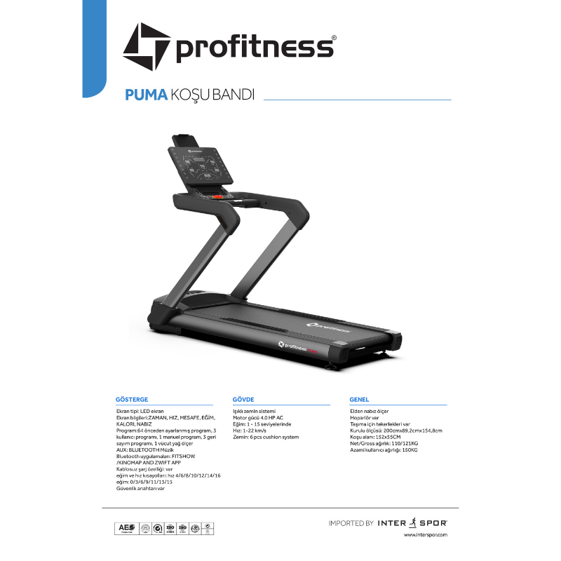Profitness Puma Koşu Bandı