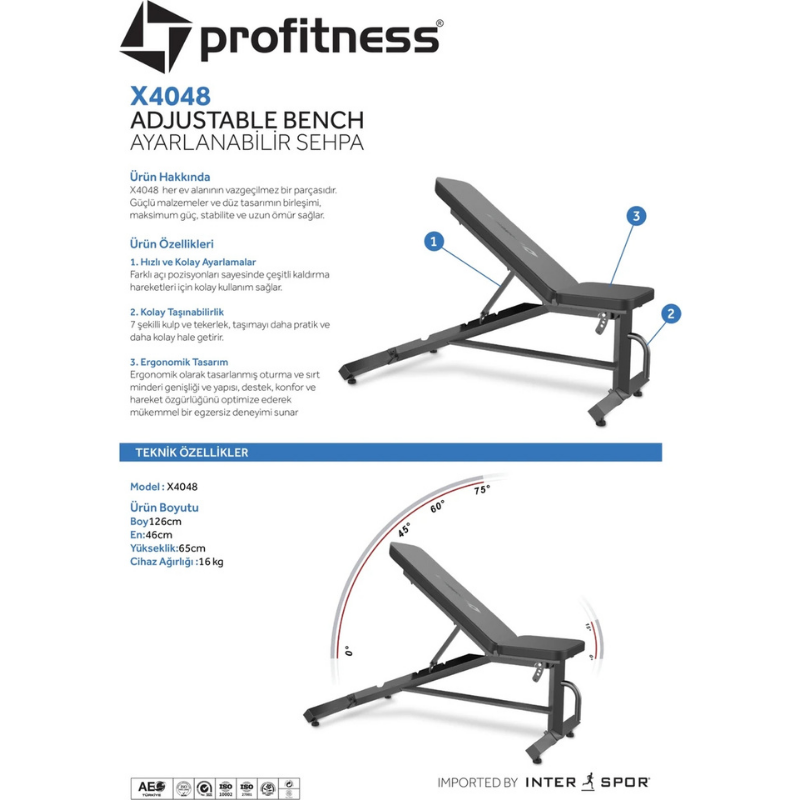 Profitness X4048 Ayarlanabilir Sehpa