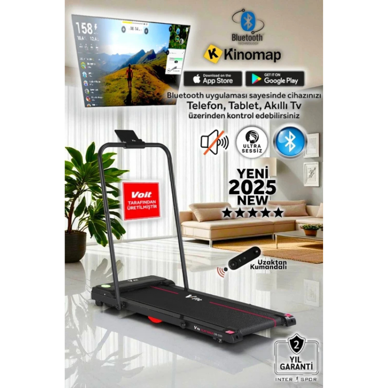 VFİT Voit Garantili Db500 Bluetooth Uygulama Destekli Katlanabilir Uzaktan Kumandalı Sessiz Koşu Bandı