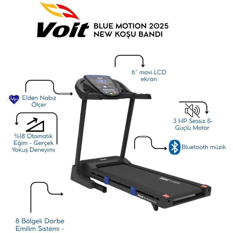 Voit Blue Motion New Otomatik Eğimli Koşu Bandı