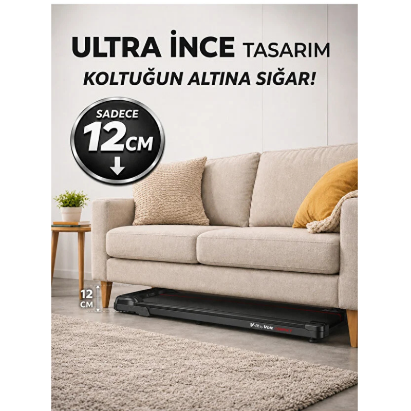 Voit Compact Katlanabilir Koşu ve Yürüyüş Bandı – Manuel Eğimli, Uzaktan Kumandalı, 10 km/h