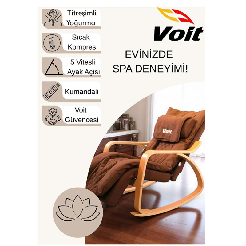 Voit M300 Elektrikli Masaj Koltuğu Masaj Sandalyesi Kahverengi Kumandalı