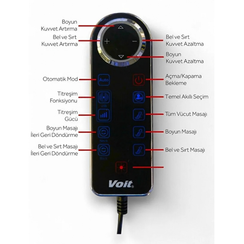 Voit M300 Elektrikli Masaj Koltuğu Masaj Sandalyesi Kahverengi Kumandalı
