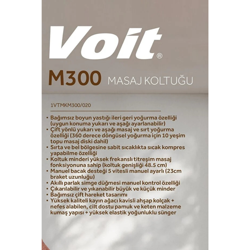 Voit M300 Elektrikli Masaj Koltuğu Masaj Sandalyesi Kahverengi Kumandalı