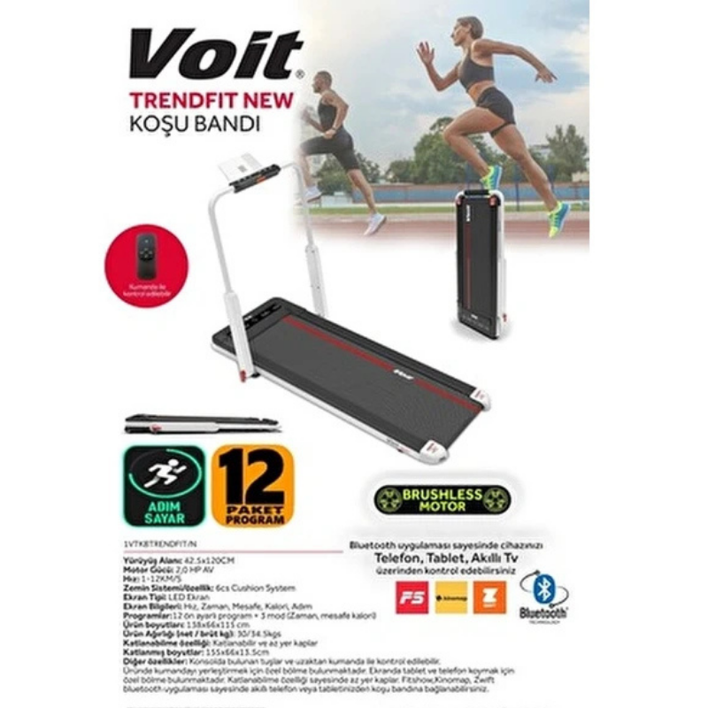 Voit Trendfit Bluetoothlu Brushless Motorlu Koşu Bandı