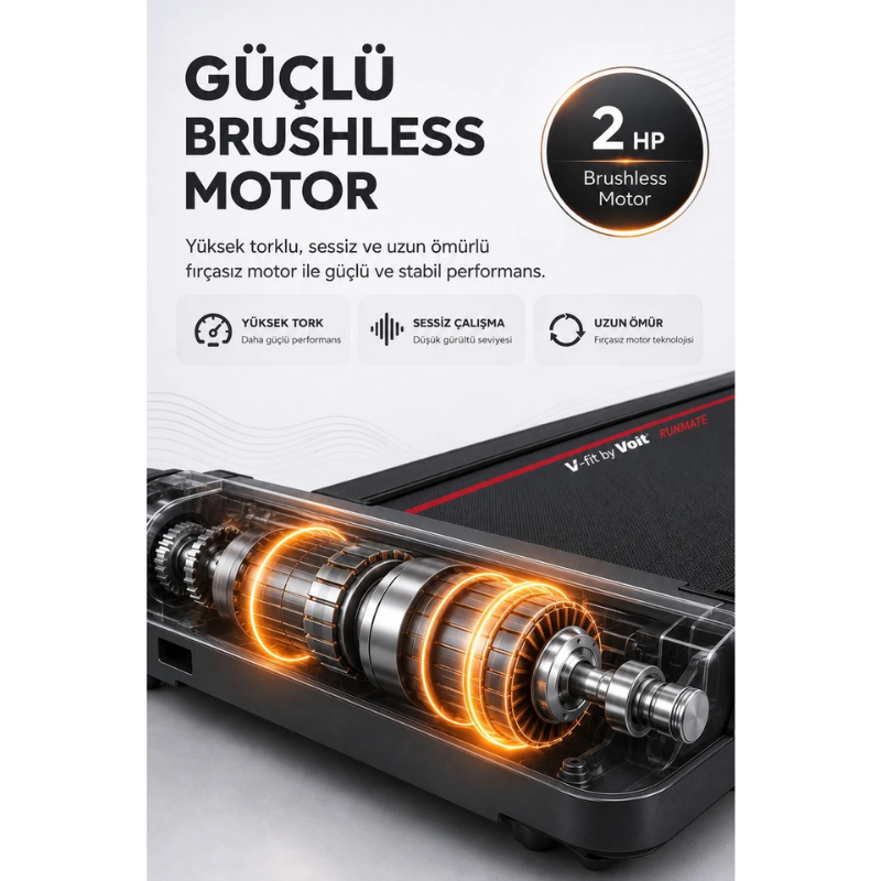 Voit V-Fıt By Voit Runmate New Koşu Bandı - Brushless Motor - Bluetooth- 12KM Hız - Uzaktan Kumanda - Akıllı Uygulama Destekli