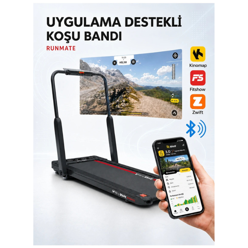 Voit V-Fıt By Voit Runmate New Koşu Bandı - Brushless Motor - Bluetooth- 12KM Hız - Uzaktan Kumanda - Akıllı Uygulama Destekli