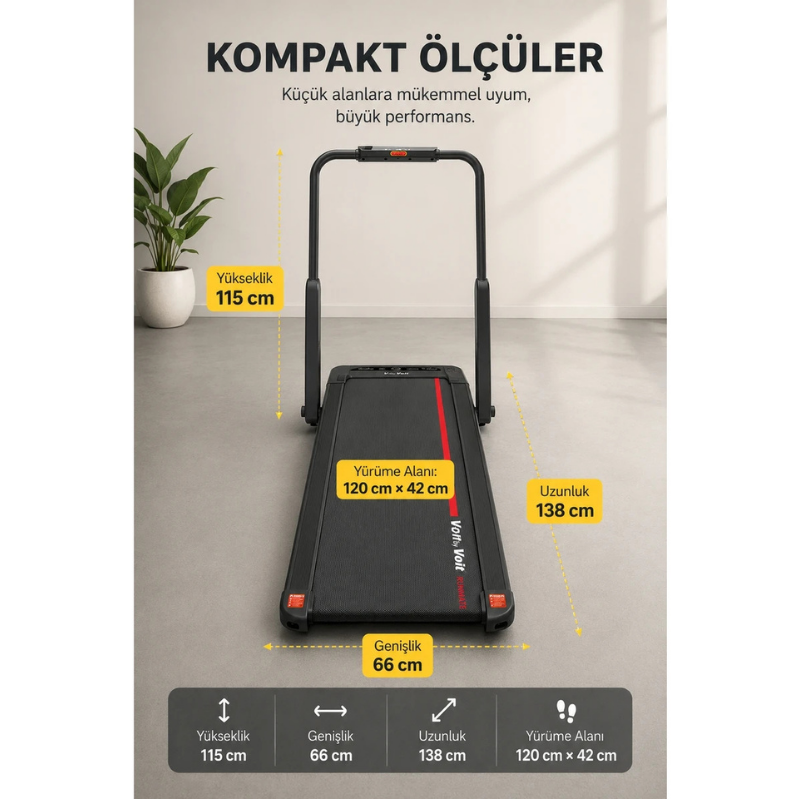 Voit V-Fıt By Voit Runmate New Koşu Bandı - Brushless Motor - Bluetooth- 12KM Hız - Uzaktan Kumanda - Akıllı Uygulama Destekli