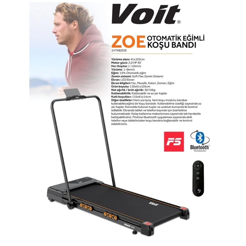 Voit Vfit By Zoe Otomatik Eğimli Koşu Bandı