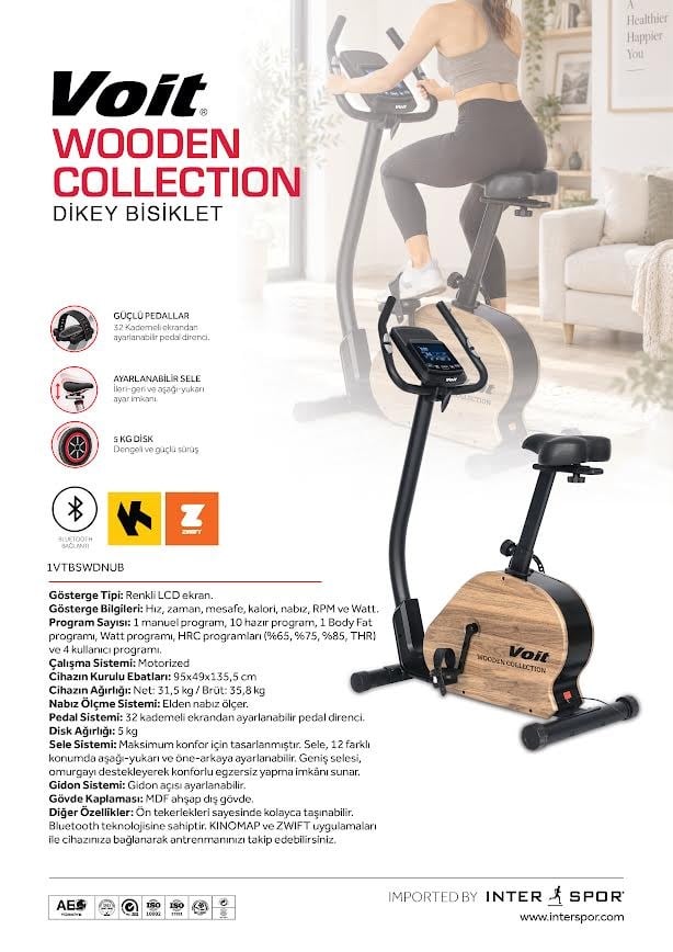 Voit Wooden Collection Dikey Kondisyon Bisikleti
