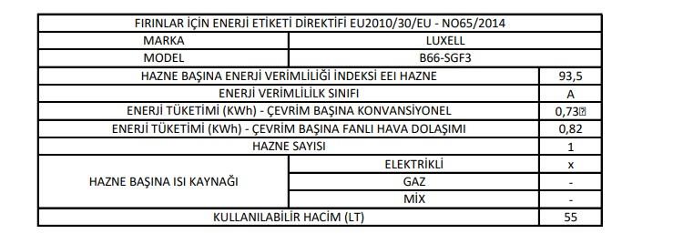 B66-SGF3 15 Programlı Gri Opall Ankastre Fırın