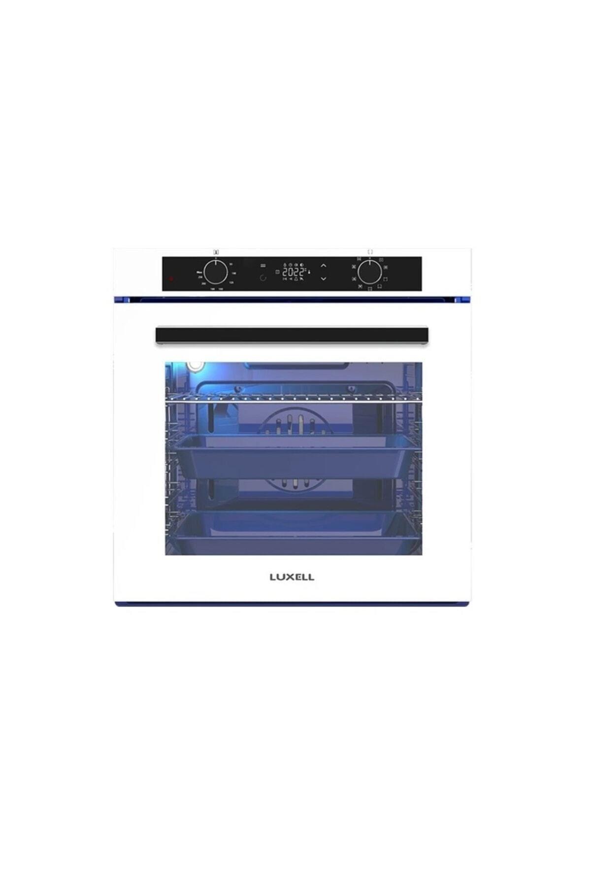 LUXELL 2 Lİ BEYAZ CAM ANKASTRE SET (PLATINUM FIRIN - OCAK)