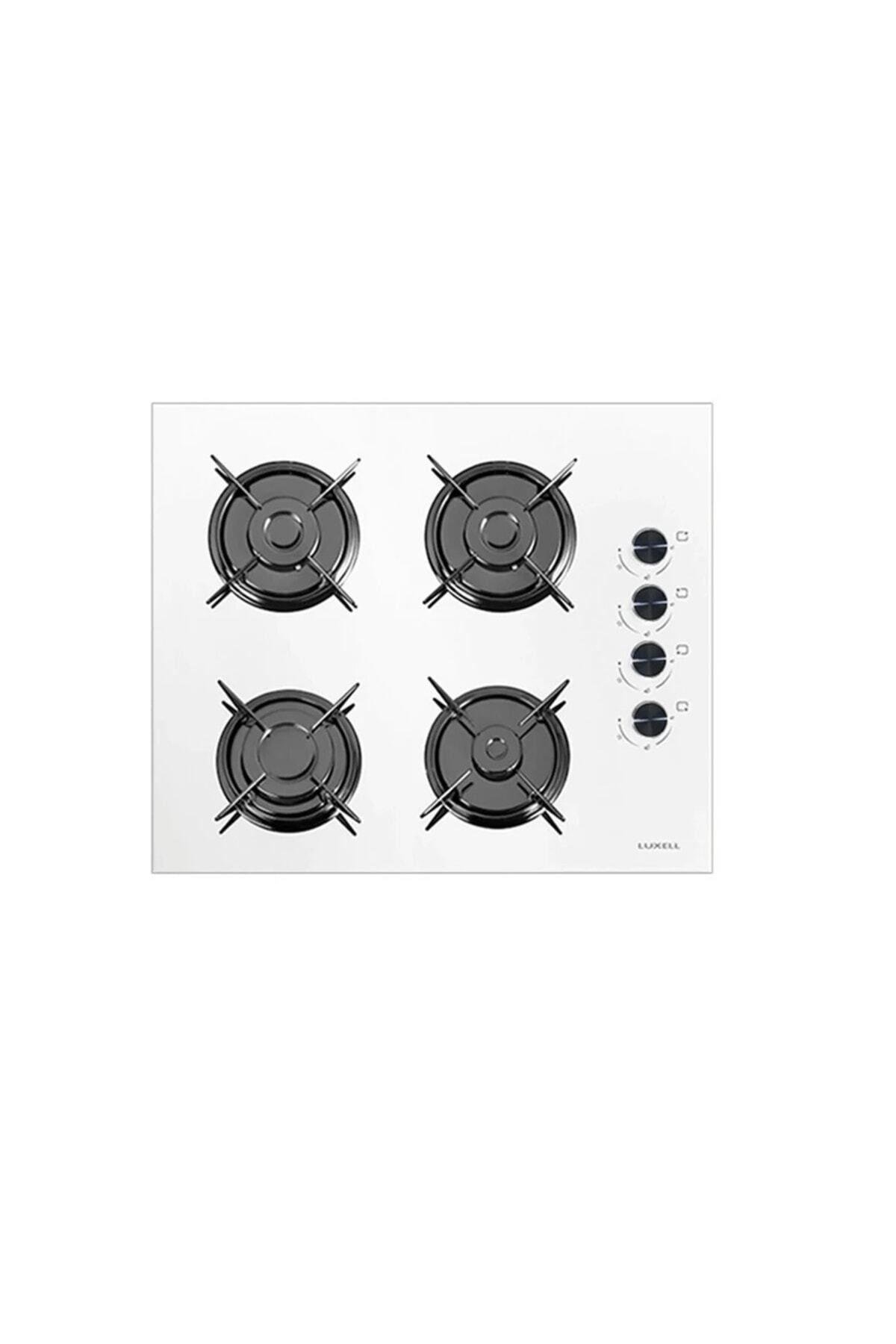 LUXELL 2 Lİ BEYAZ CAM ANKASTRE SET (PLATINUM FIRIN - OCAK)