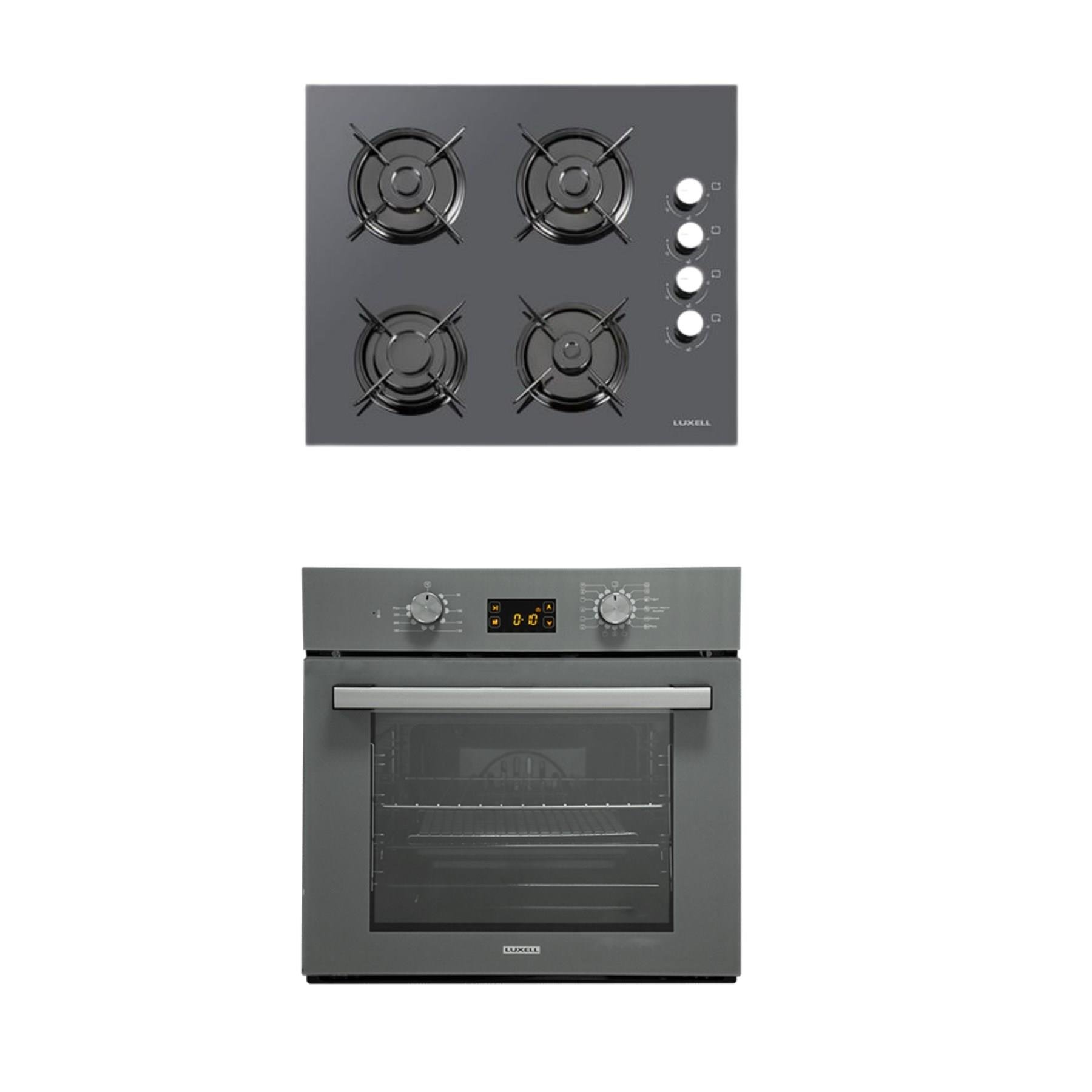 LUXELL 2 Lİ GRİ CAM SET (OCAK-FIRIN)