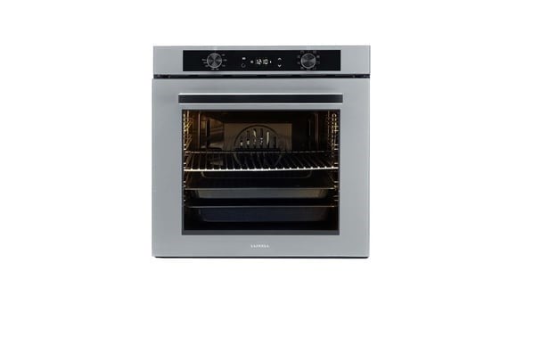 LUXELL 2'Lİ METALİK GRİ CAM ANKASTRE SET (DAVLUMBAZ-PLATİNUM FIRIN)