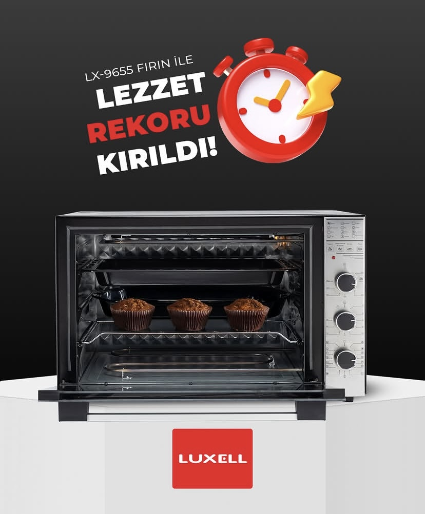 Luxell 70 Litre Börekçi Midi Fırın Siyah – LX-9655