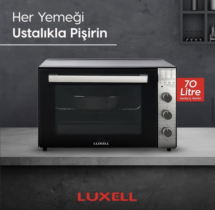 Luxell 70 Litre Börekçi Midi Fırın Siyah – LX-9655