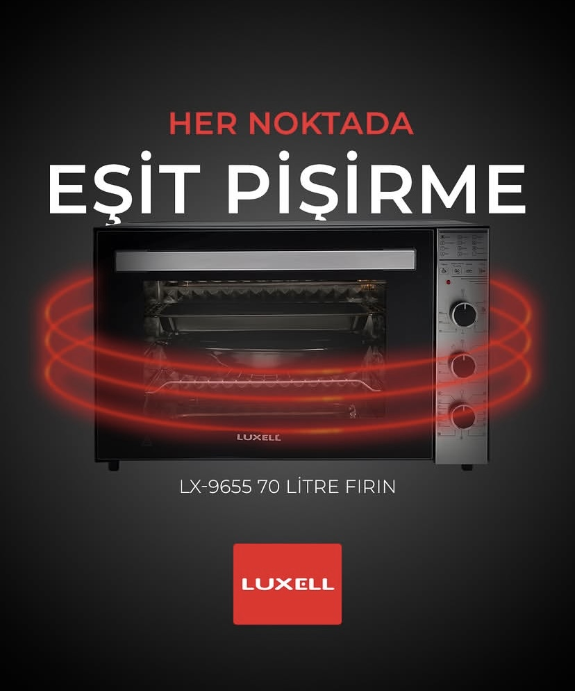 Luxell 70 Litre Börekçi Midi Fırın Siyah – LX-9655