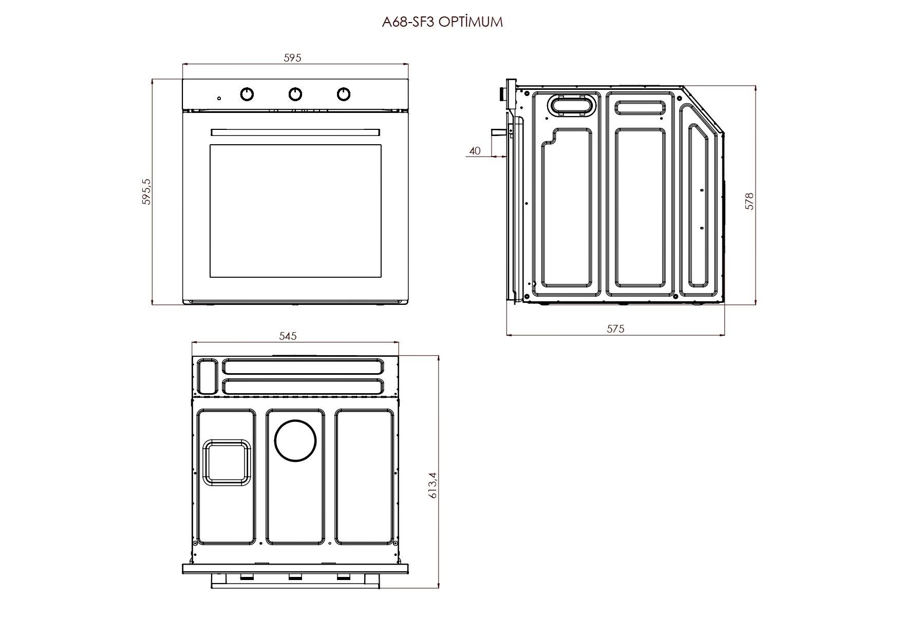Luxell 88 Lt Platınum Beyaz Cam Ankastre Set