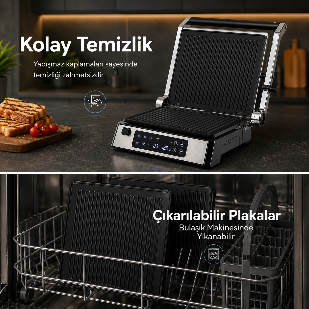 Luxell Çift Yönlü Izgara ve Tost Makinesi 2200W – LXTM-03
