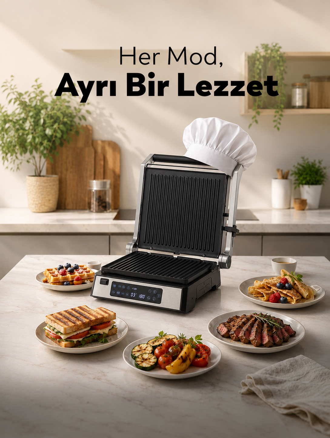 Luxell Çift Yönlü Izgara ve Tost Makinesi 2200W – LXTM-03
