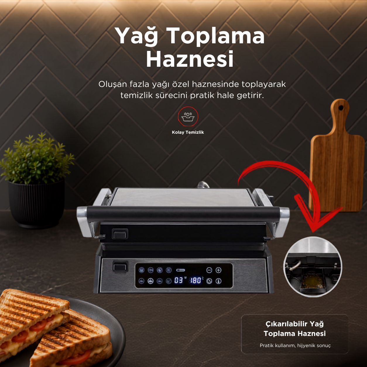 Luxell Çift Yönlü Izgara ve Tost Makinesi 2200W – LXTM-03