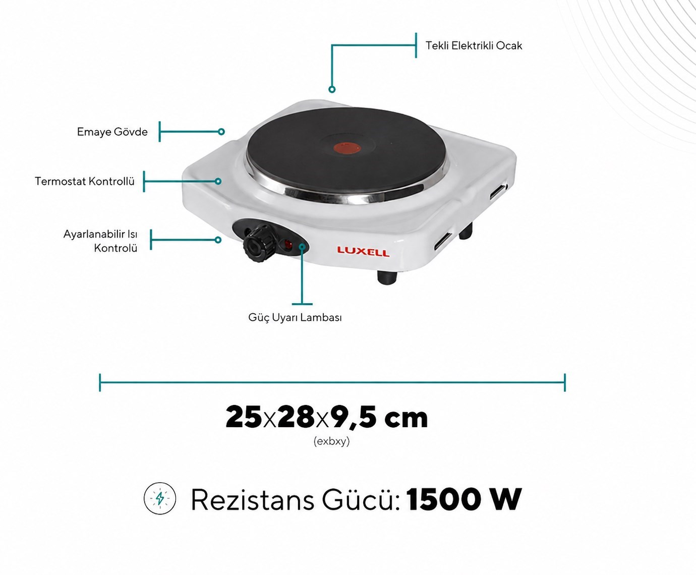 Luxell  Elektrikli Hotplate Gri Ocak – LX-7011
