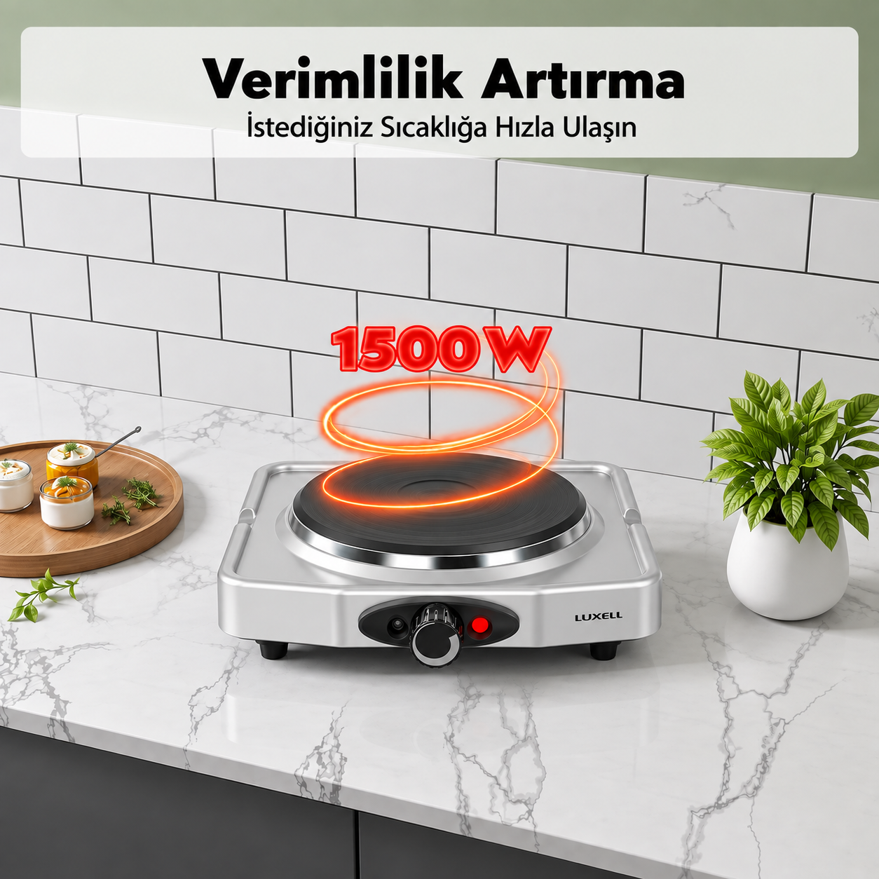 Luxell  Elektrikli Hotplate Gri Ocak – LX-7011