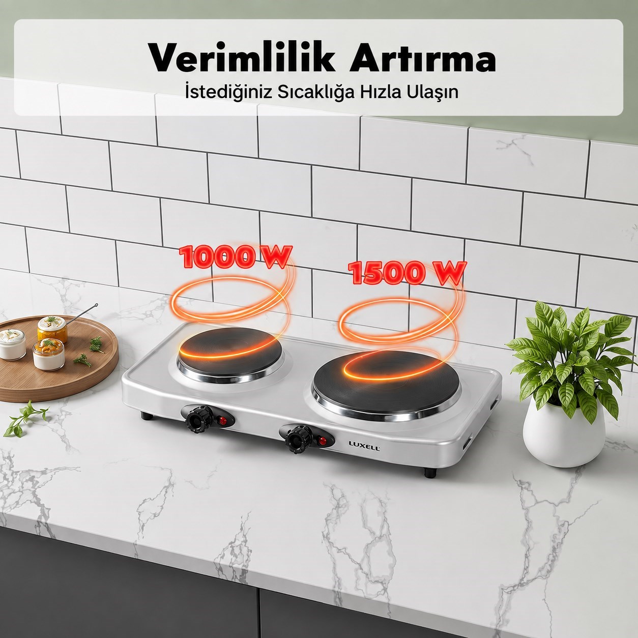 Luxell Elektrikli Ocak Hotplate Gri – LX-7021