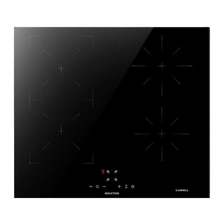 Luxell İndüksiyon Ocaklı Siyah Cam Ankastre Set (Optimum Fırın - Ada Davlumbaz)
