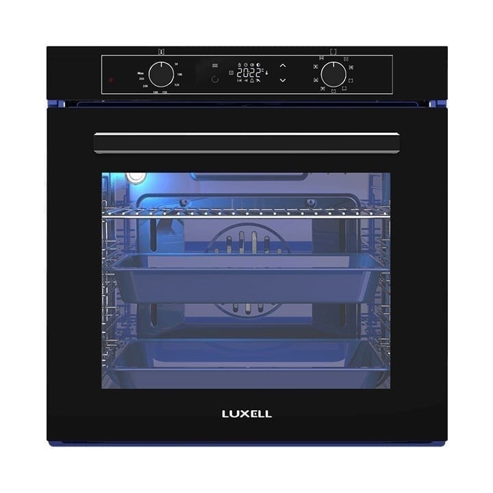 Luxell İndüksiyon Ocaklı Siyah Cam Ankastre Set (Platinum Fırın - Ada Davlumbaz)