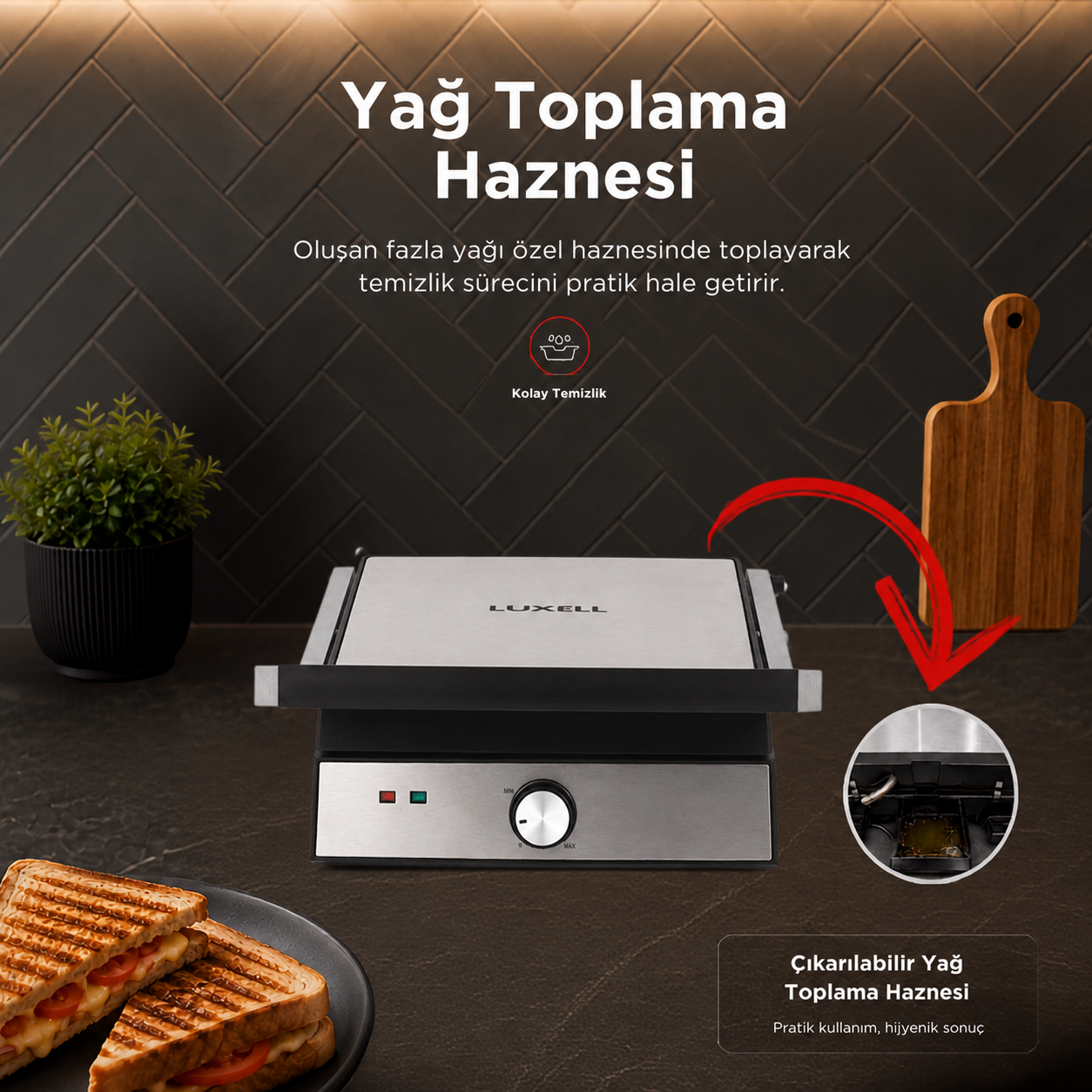 Luxell Izgara Tost Makinesi 2000W – LXTM-02