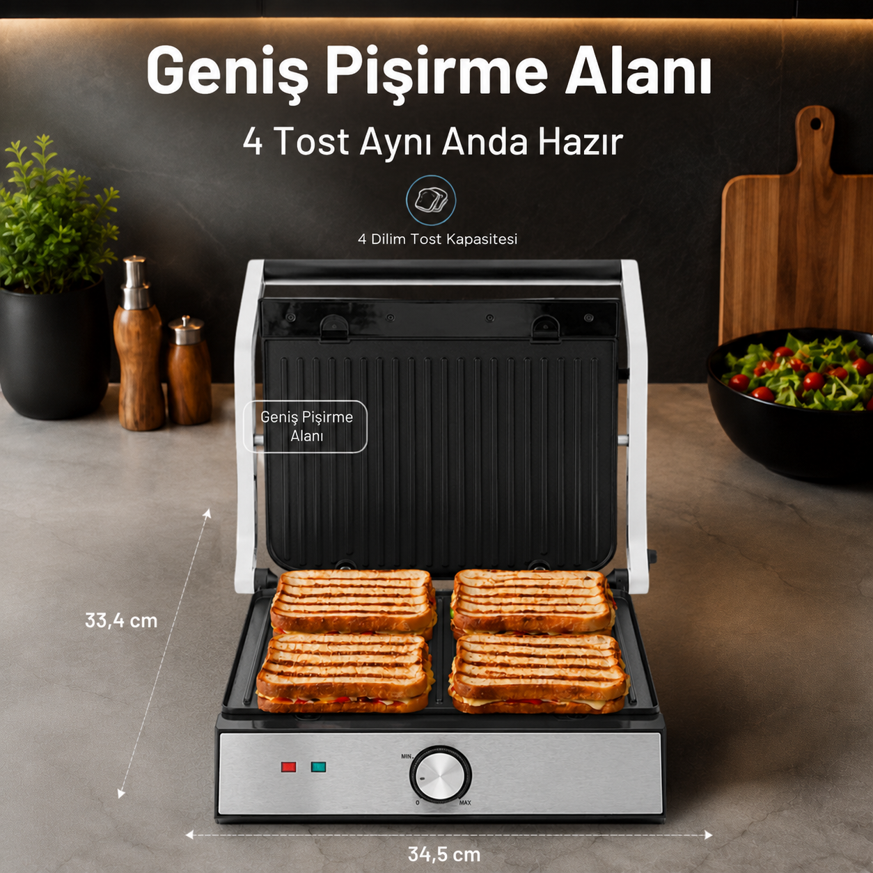 Luxell Izgara Tost Makinesi 2000W – LXTM-02