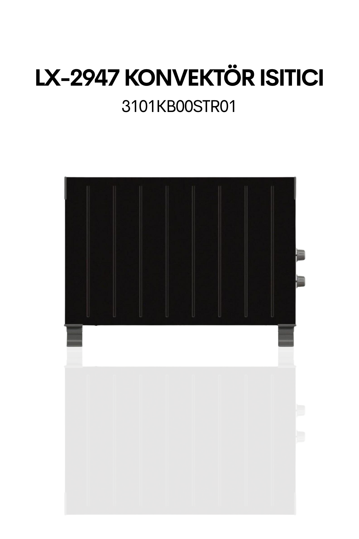 Luxell Köşeli Konvektör Elektrikli Isıtıcı Siyah Termostatlı – HC-2947