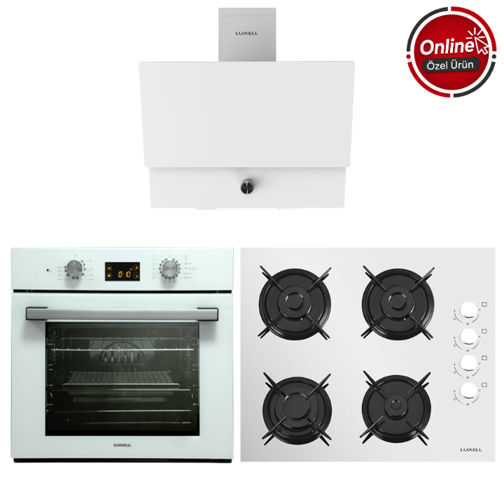 LUXELL LİVA BEYAZ ANKASTRE SET